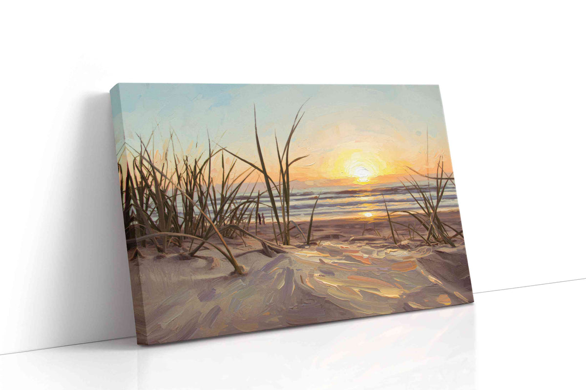 Sunset Serenity by the Dunes beach canvas print gallery-wrapped landscape canvas studio shot