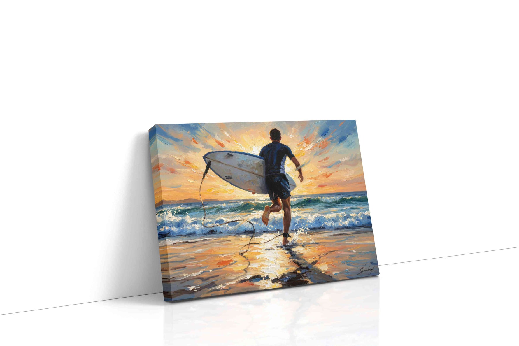Sunset Surf Escape sports canvas print gallery-wrapped landscape canvas studio shot