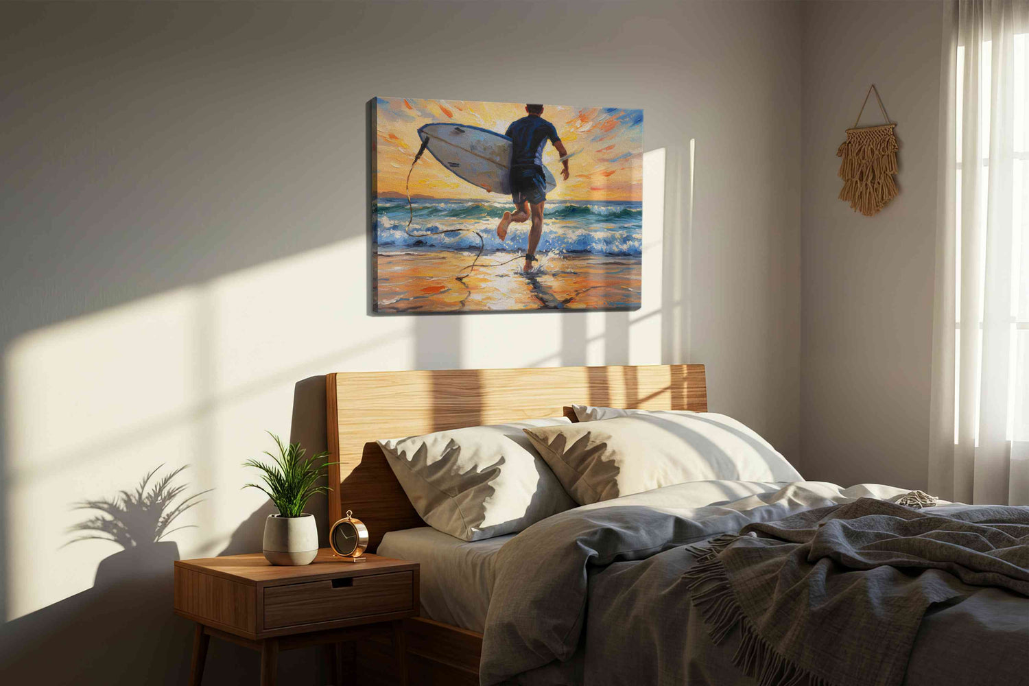 Sunset Surf Escape – sports canvas wall art, gallery-wrapped, ready to hang