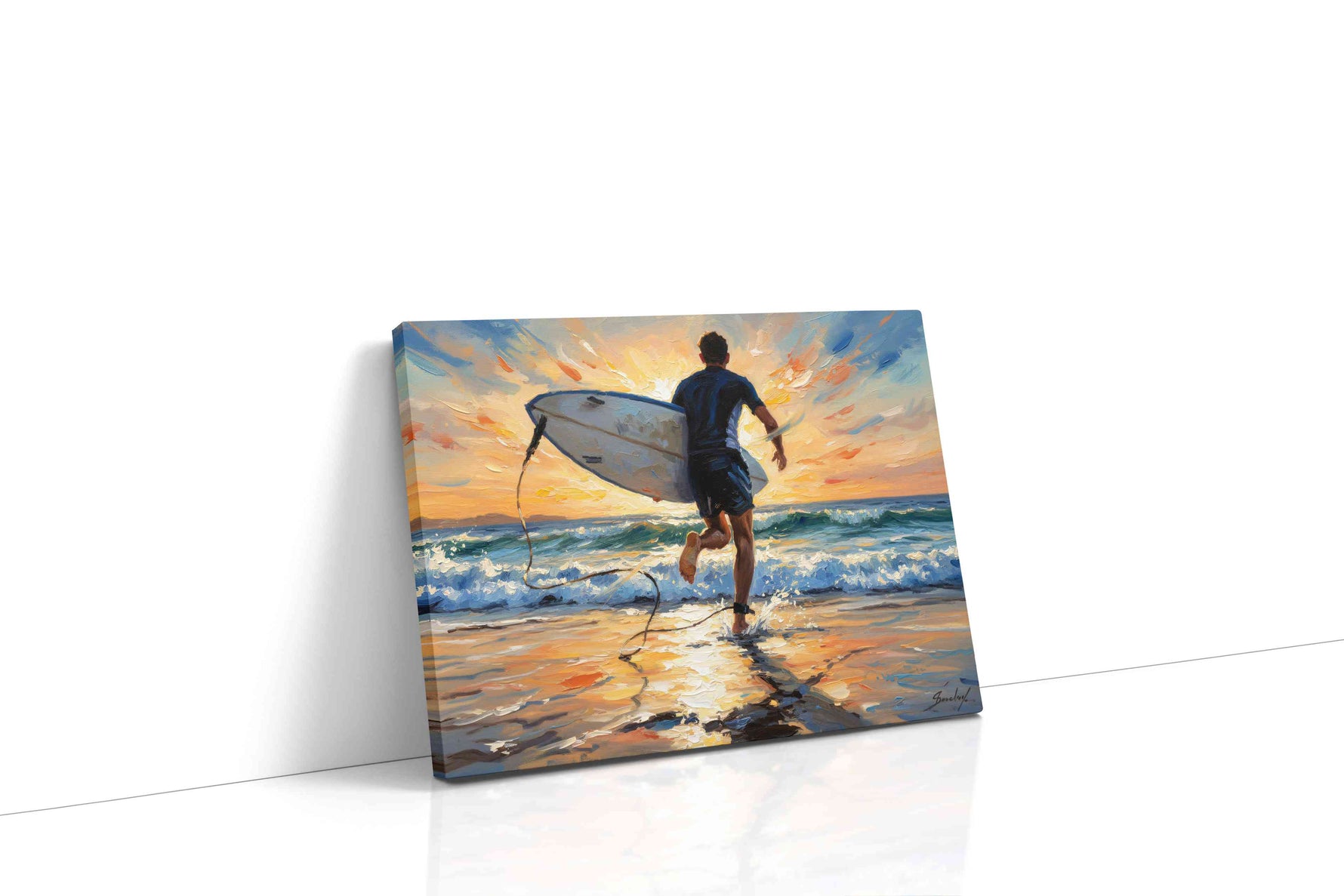 Sunset Surf Escape sports canvas print, gallery-wrapped, ready to hang