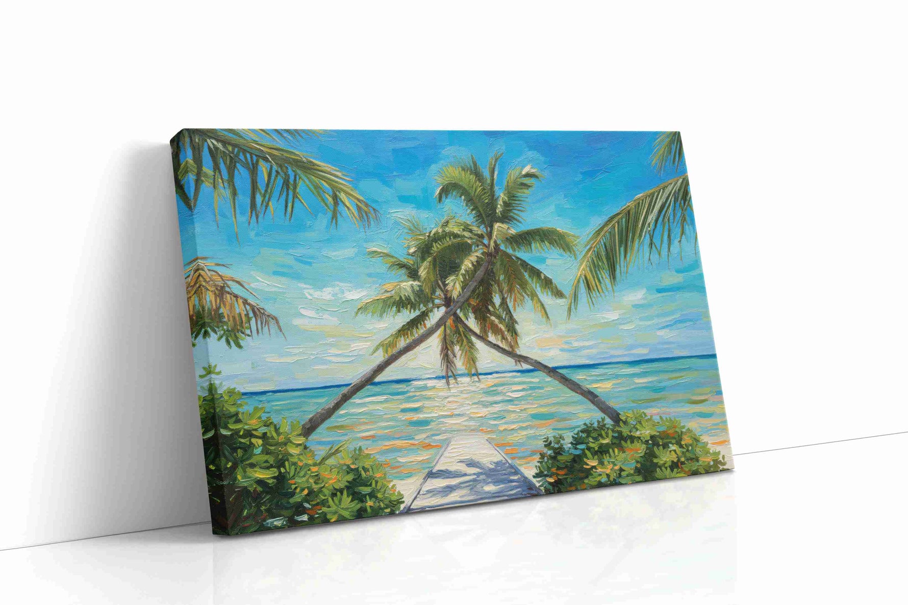 Tropical Embrace at Dusk beach canvas print gallery-wrapped landscape canvas studio shot