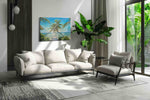 Tropical Embrace at Dusk beach canvas print in a hung canvas mockup