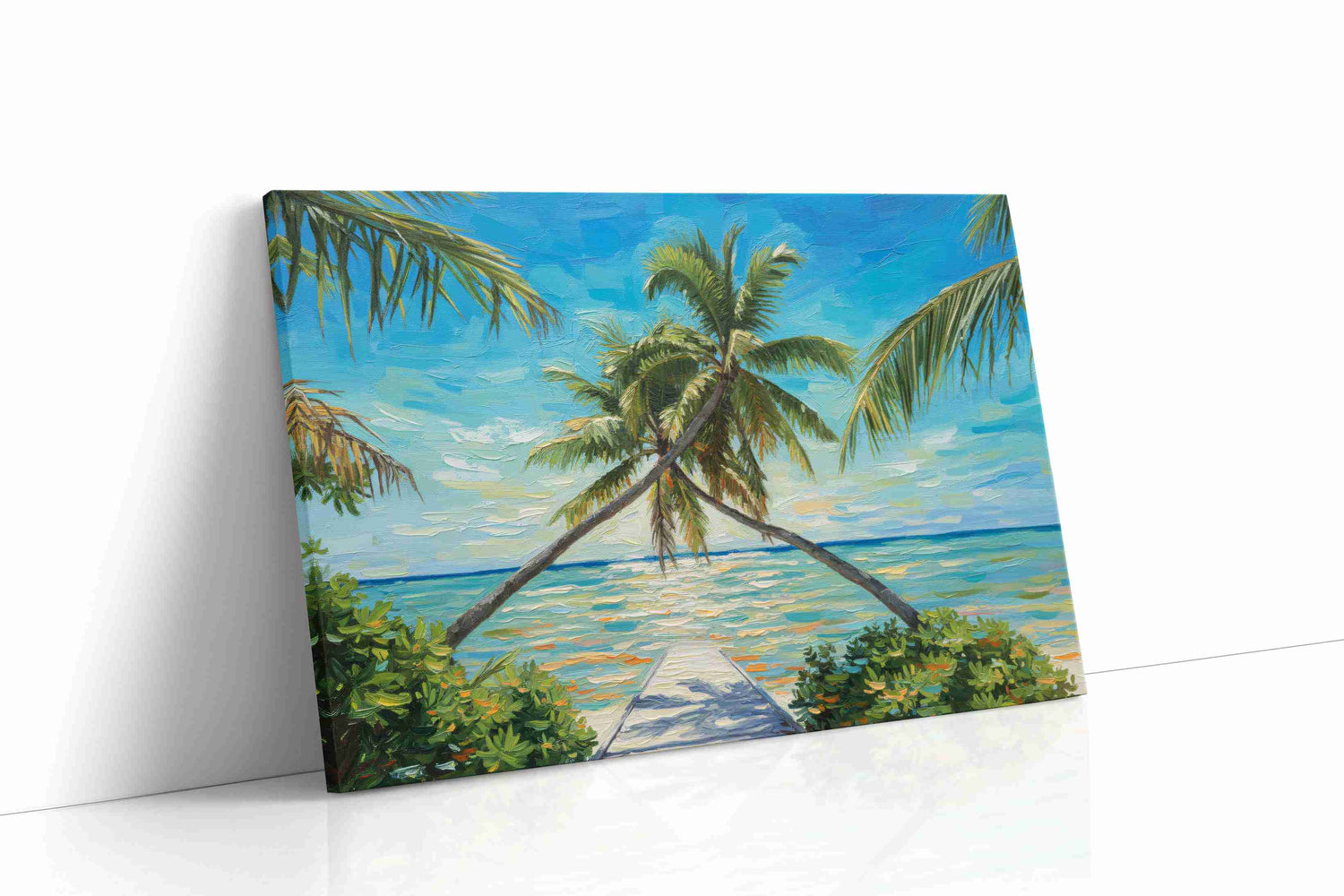 Tropical Embrace at Dusk beach canvas print, gallery-wrapped, ready to hang