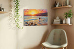 Twilight Waves of Serenity romance canvas print, displayed in a living room