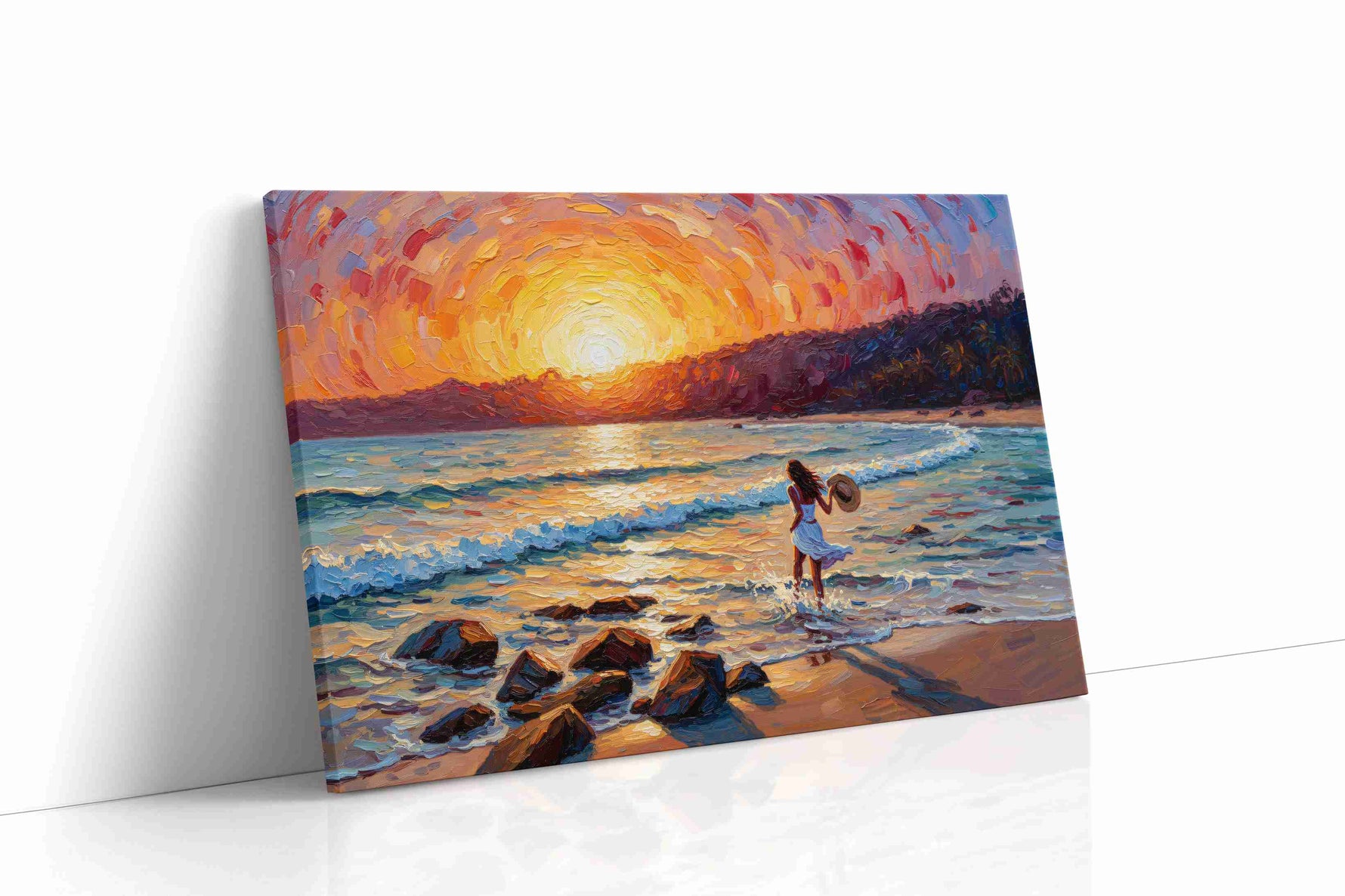 Twilight Waves of Serenity romance canvas print, gallery-wrapped, ready to hang