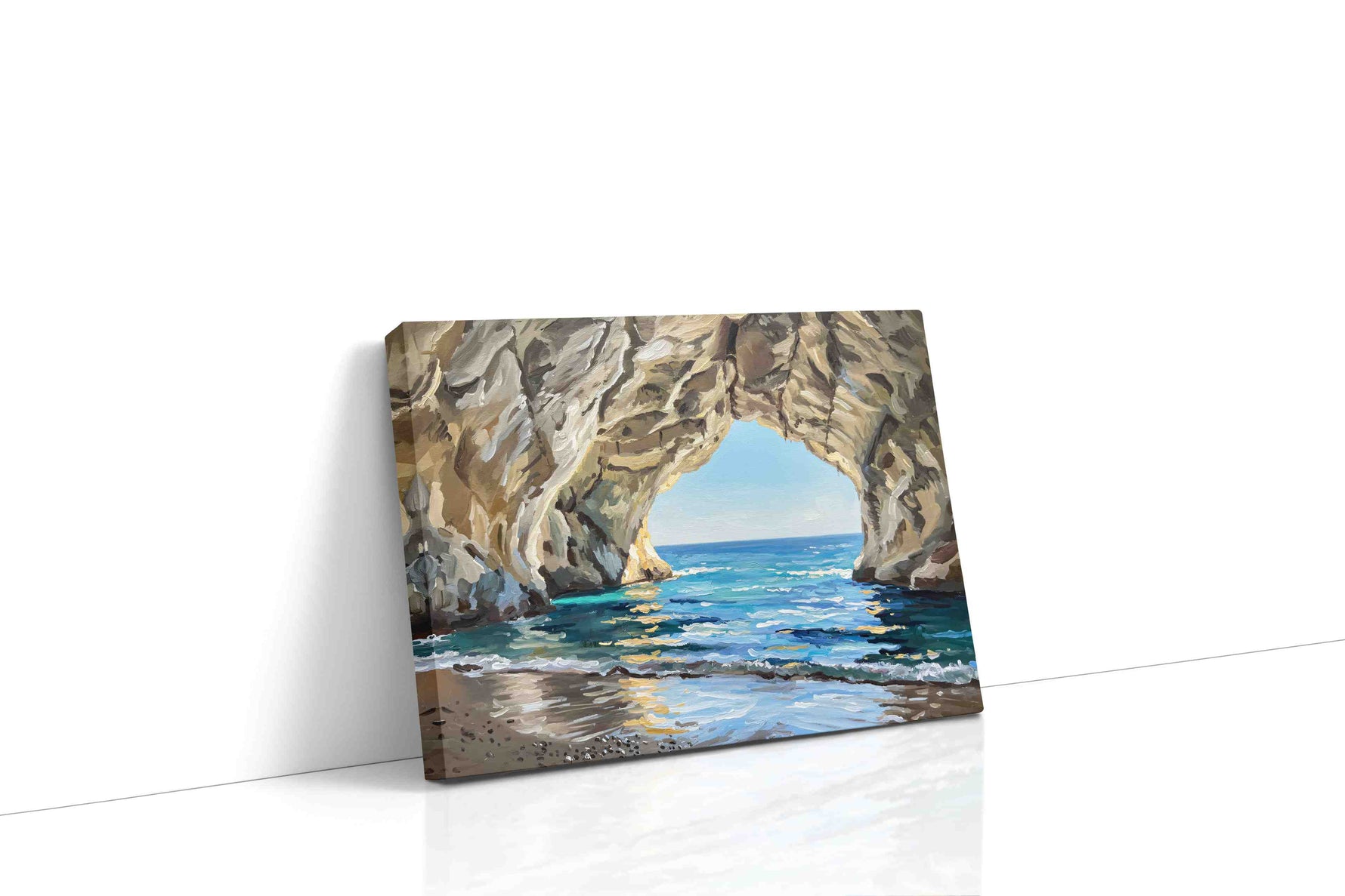 Whispering Waves Cavern beach canvas print gallery-wrapped landscape canvas studio shot