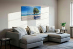 Whispers of Tropical Breezes beach canvas print, displayed in a living room