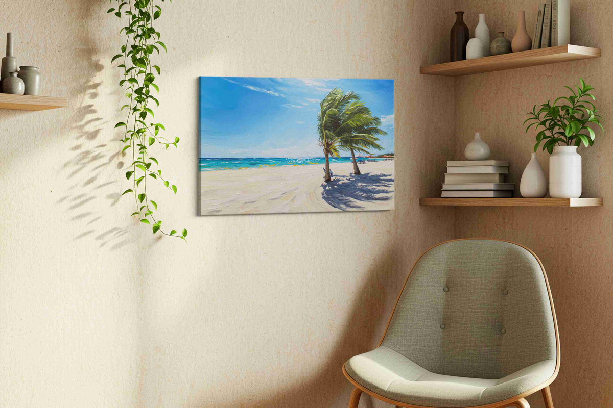 Whispers of Tropical Breezes beach canvas print, hanging on wall — view 2