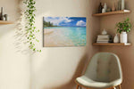 Whispers of the Azure Tides beach canvas print, hanging on wall