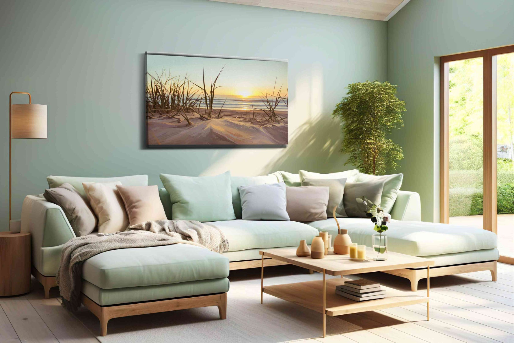 Whispers of the Dunes beach canvas print, hanging on wall