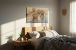 Whispers of the Shore beach canvas print, displayed in a bedroom
