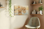 Whispers of the Shore beach canvas print, displayed in a living room
