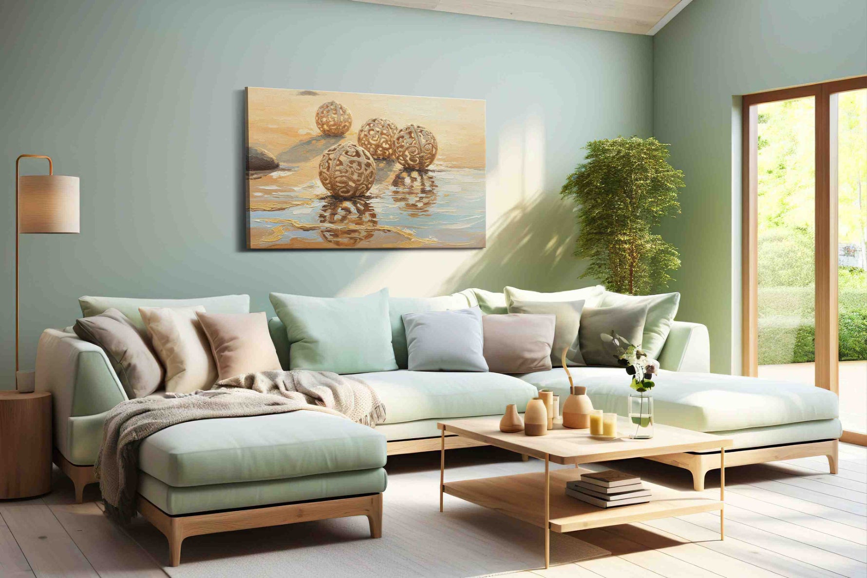 Whispers of the Shore beach canvas print, hanging on wall