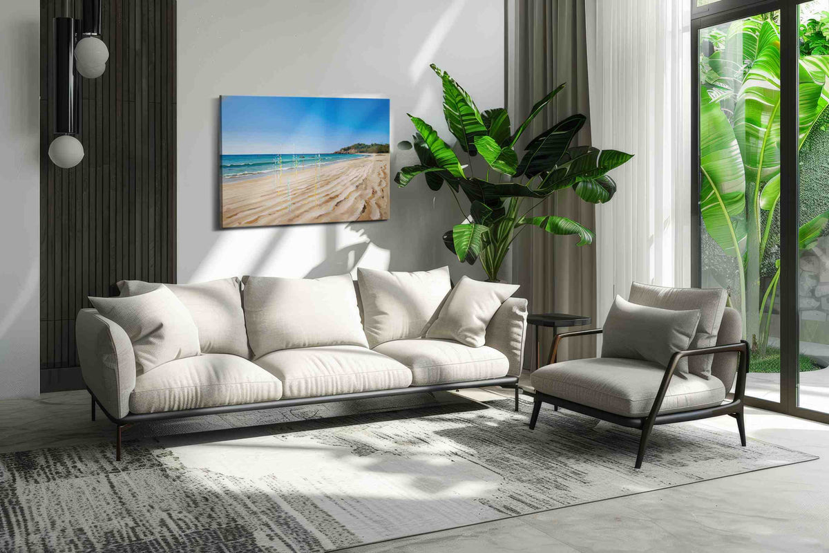 Whispers of the Shore II beach canvas print, on wall, lifestyle preview