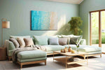 Whispers of the Shoreline II beach canvas print shown in a wall scene