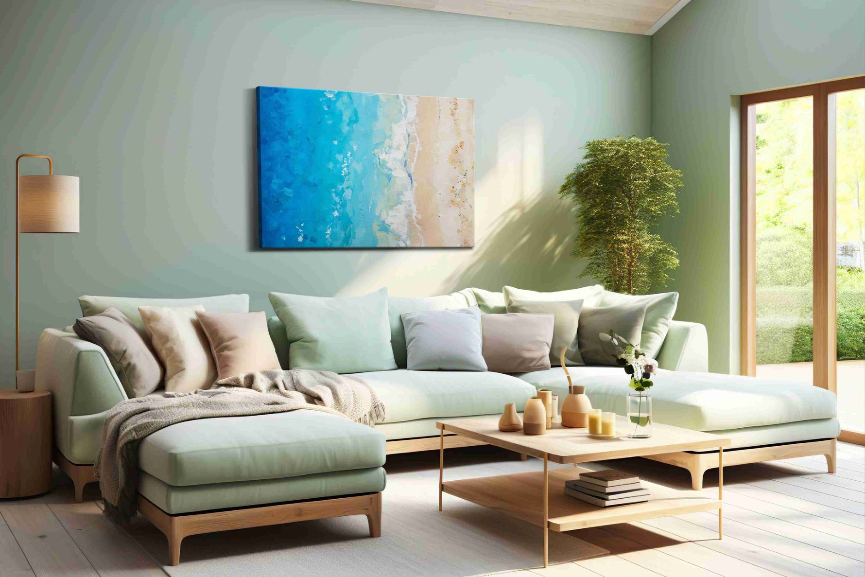 Whispers of the Tide beach canvas print, hanging on wall