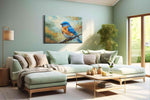 Azure Melody on Canvas birds canvas print, hanging on wall