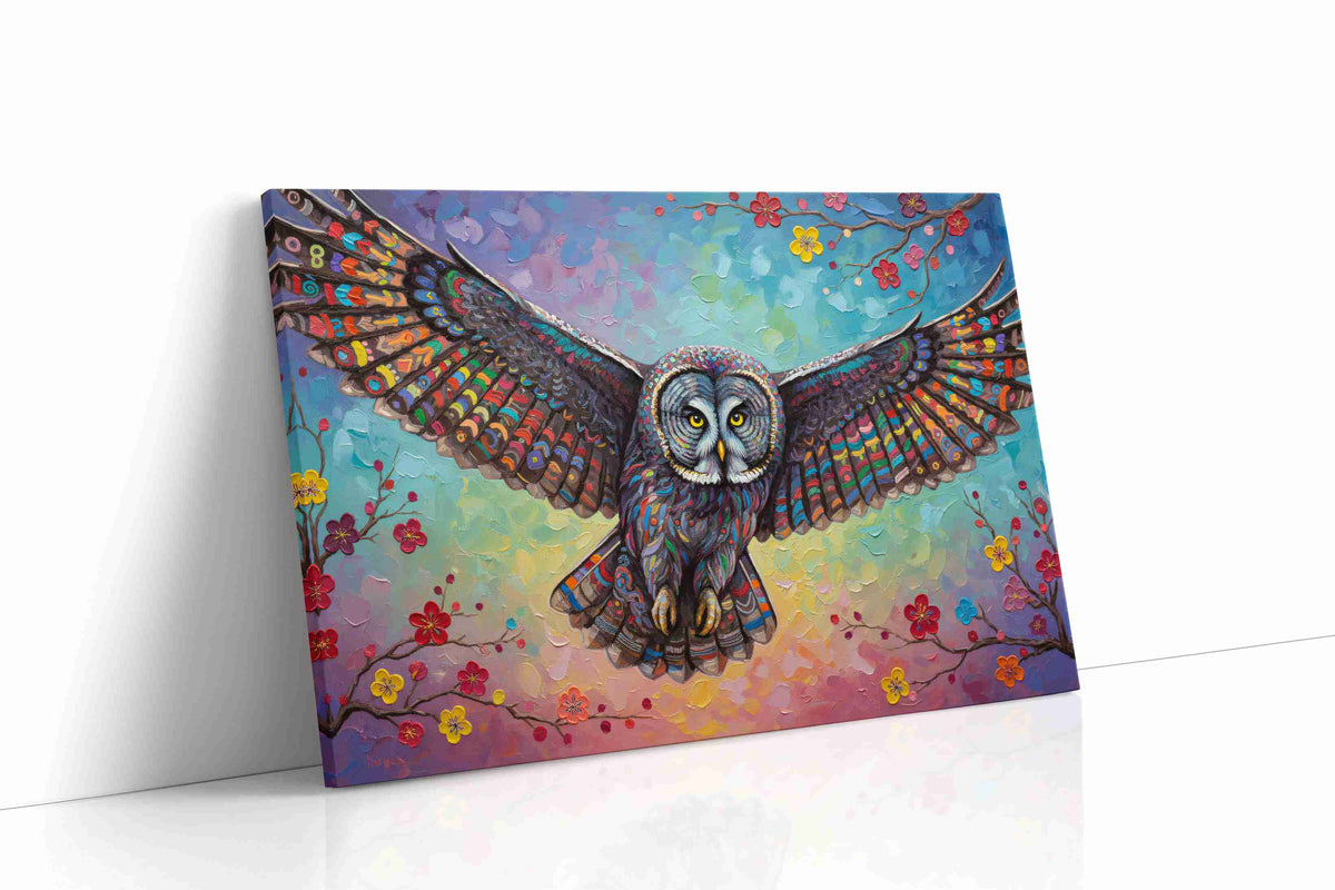 Celestial Flight Symphony birds canvas print gallery-wrapped landscape canvas studio shot