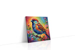 Chromatic Melody birds canvas print gallery-wrapped square canvas studio shot