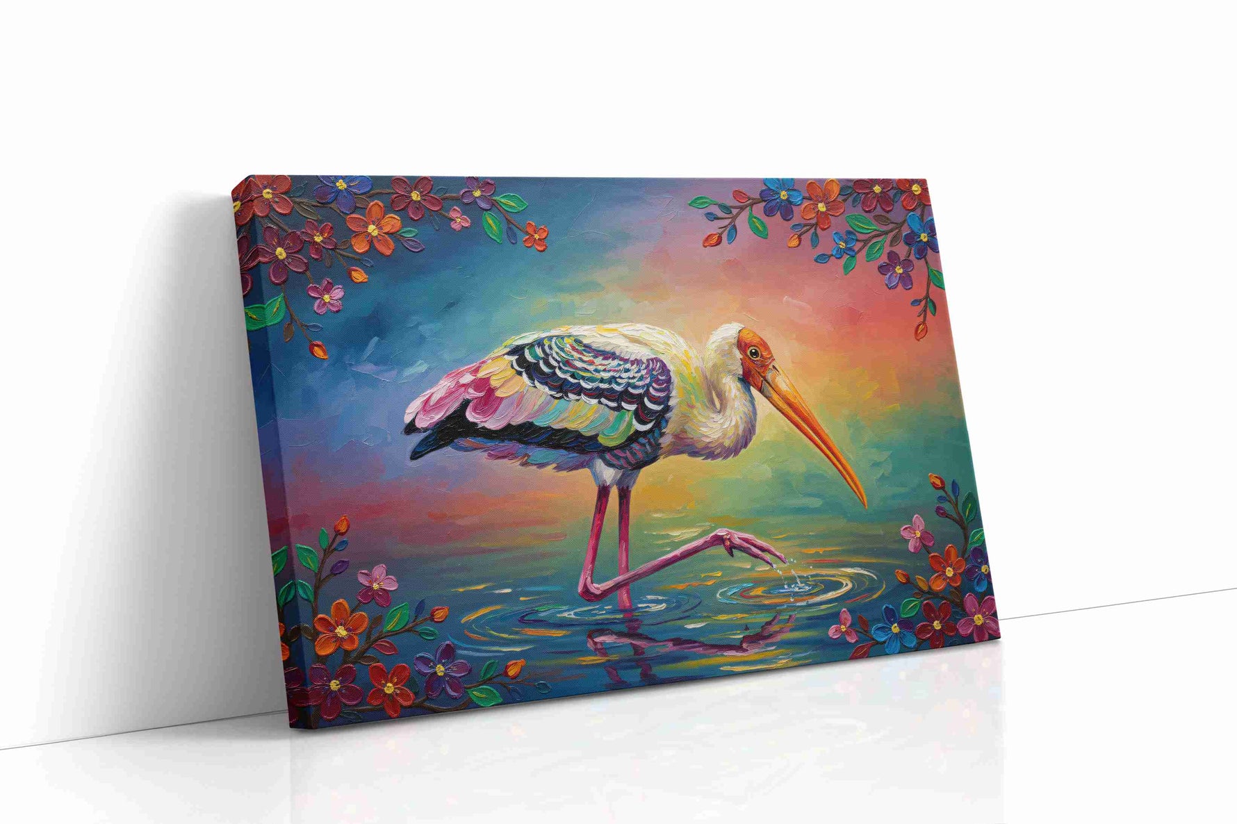 Elegance in Bloom birds canvas print, gallery-wrapped, ready to hang