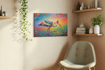 Elegance in Bloom birds canvas print in a living room scene