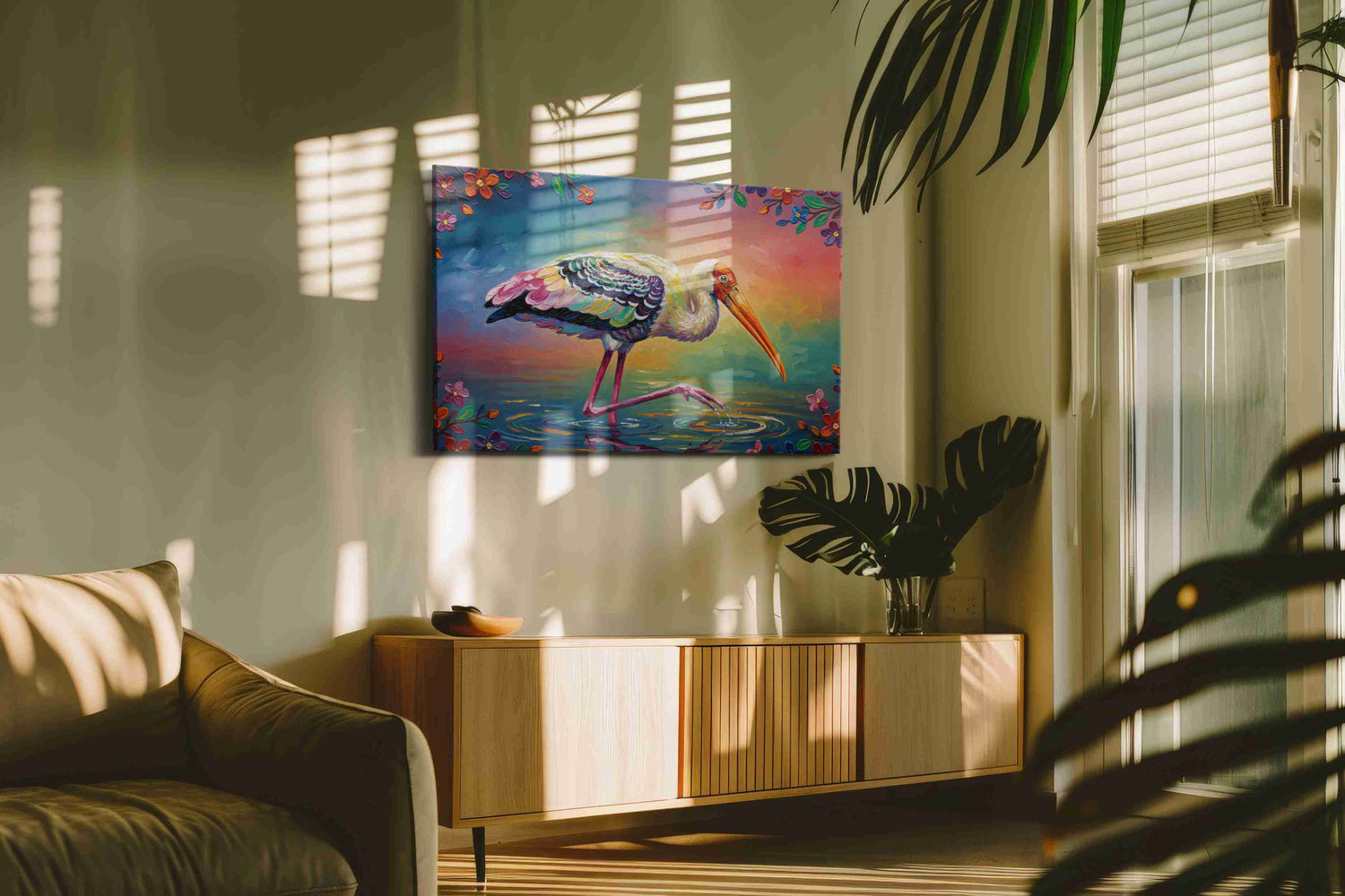 Elegance in Bloom – birds canvas wall art, gallery-wrapped, ready to hang