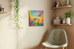 Eternal Harmony in Flight birds canvas print styled in a living room
