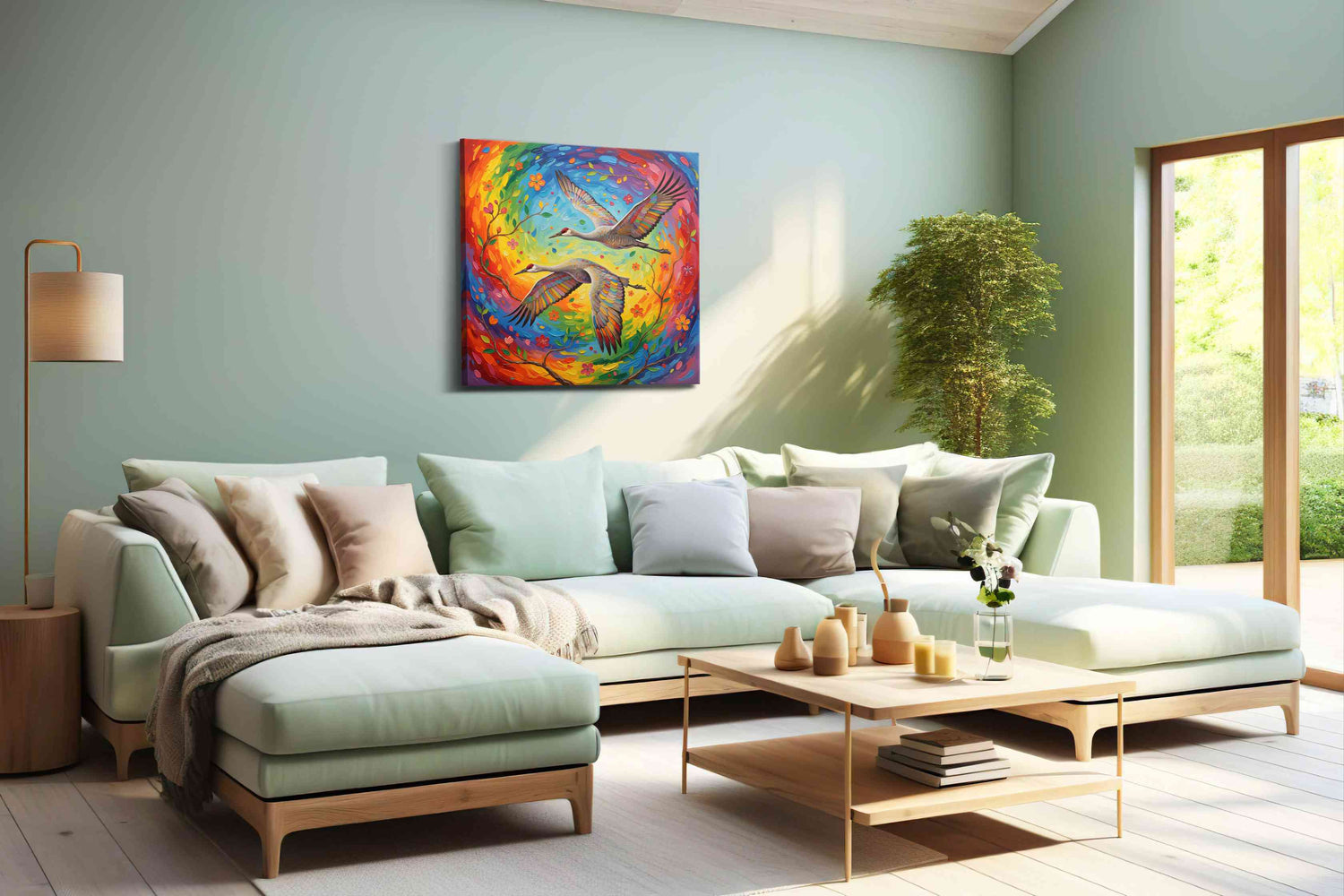 Eternal Harmony in Flight – birds canvas wall art, gallery-wrapped, ready to hang