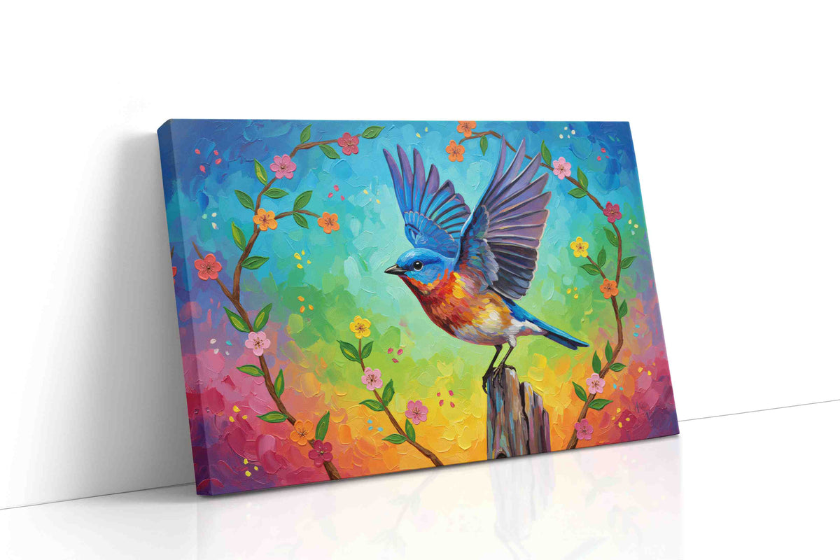 Euphoric Flight of Spring birds canvas print gallery-wrapped landscape canvas studio shot