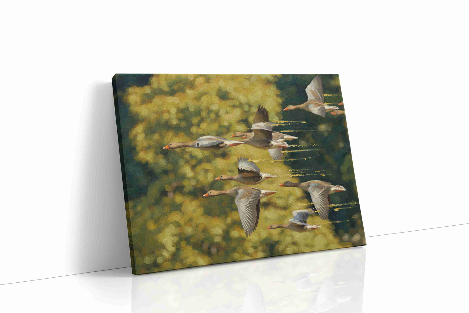 Flight of the Wild Geese birds canvas print, gallery-wrapped, ready to hang