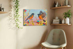 Harmony of the Painted Wings birds canvas print, hanging on wall