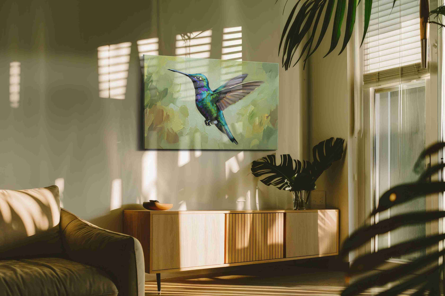 Iridescent Flight Symphony – birds canvas wall art, gallery-wrapped, ready to hang