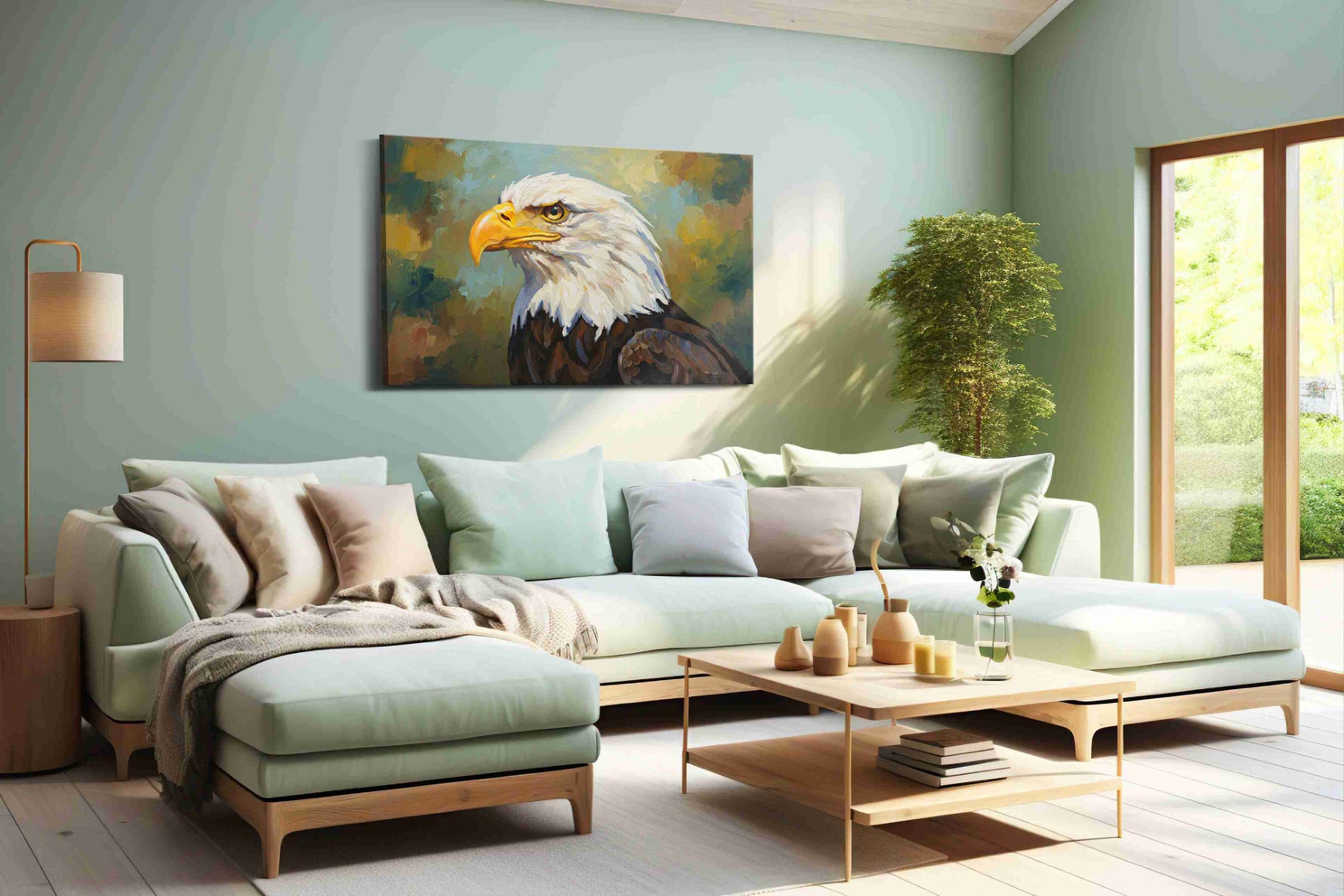 Majestic Guardian Gaze birds canvas print, hanging on wall