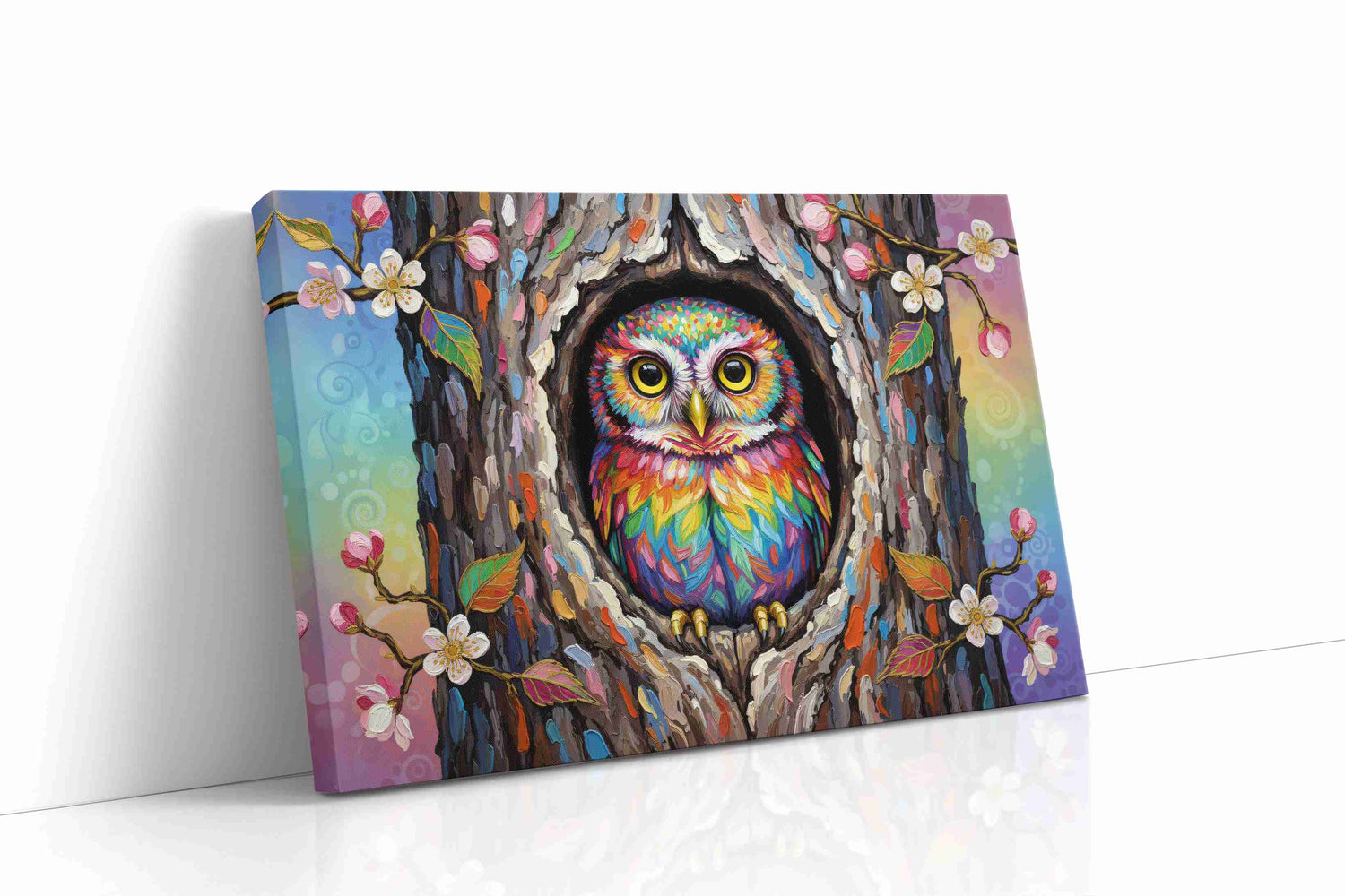 Mystical Forest Watcher birds canvas print, gallery-wrapped, ready to hang