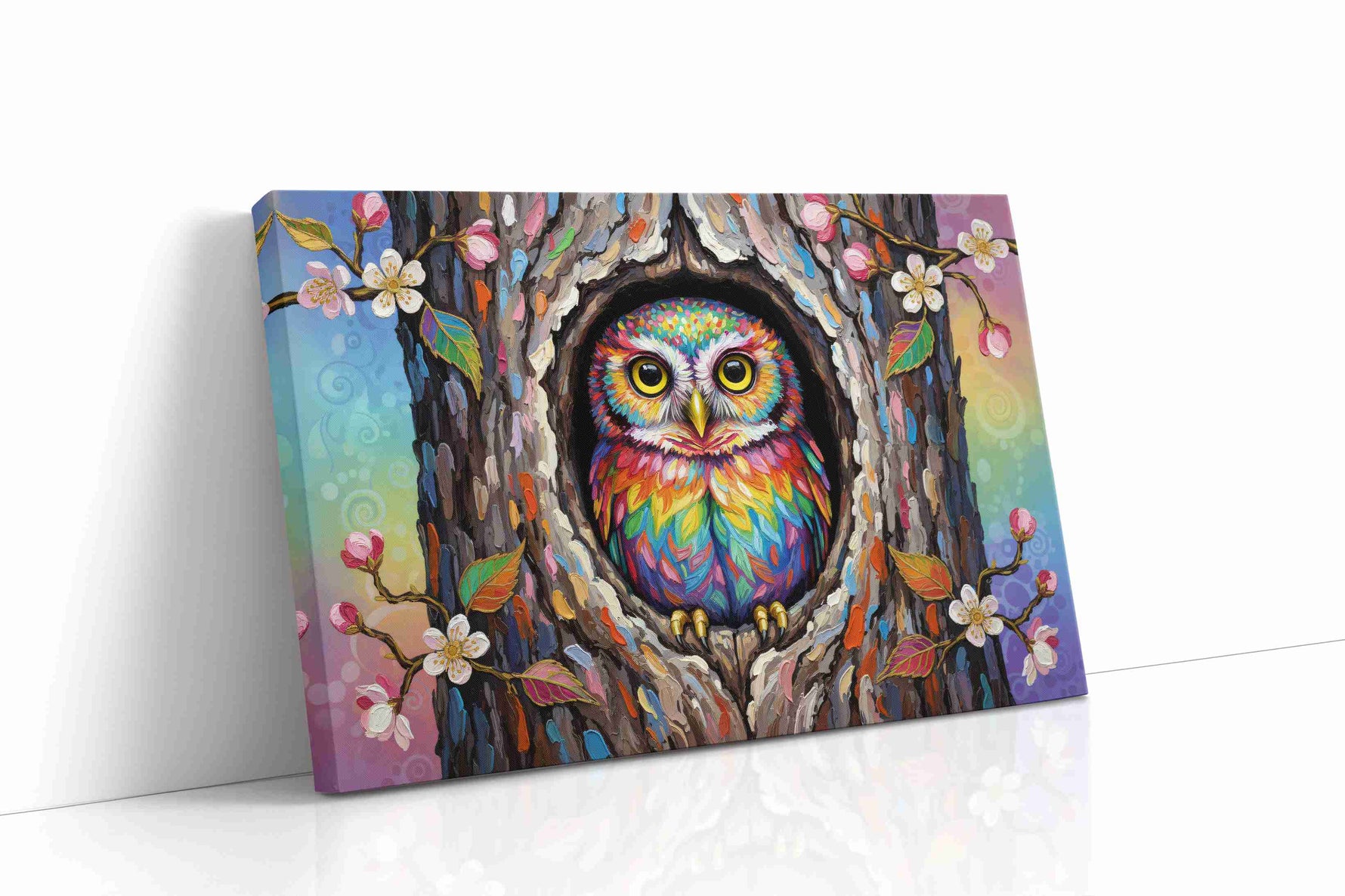 Mystical Forest Watcher birds canvas print, gallery-wrapped, ready to hang