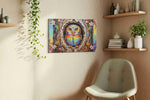 Mystical Forest Watcher birds canvas print styled in a living room