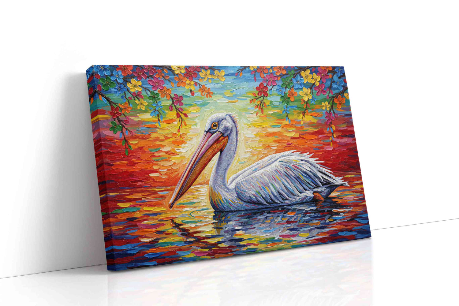 Pelican's Symphony at Sunset birds canvas print, gallery-wrapped, ready to hang