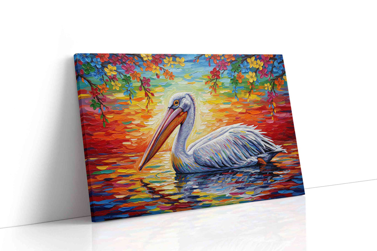 Pelican's Symphony at Sunset birds canvas print gallery-wrapped landscape canvas studio shot