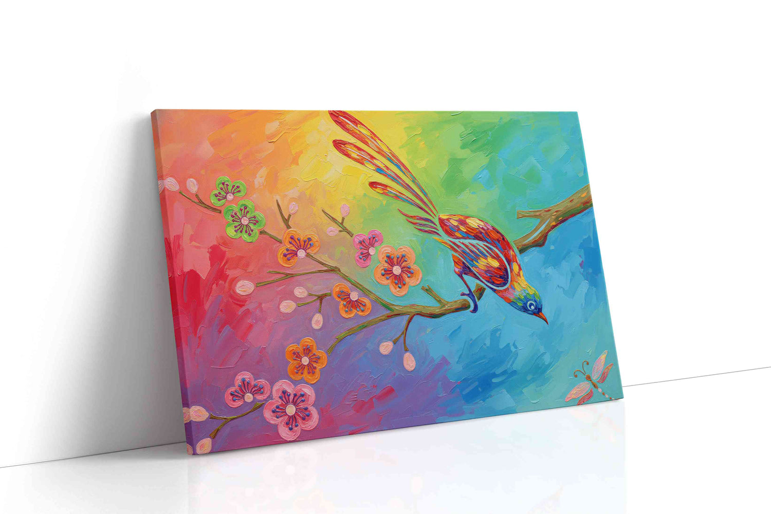 Prismatic Flight of Joy birds canvas print, gallery-wrapped, ready to hang