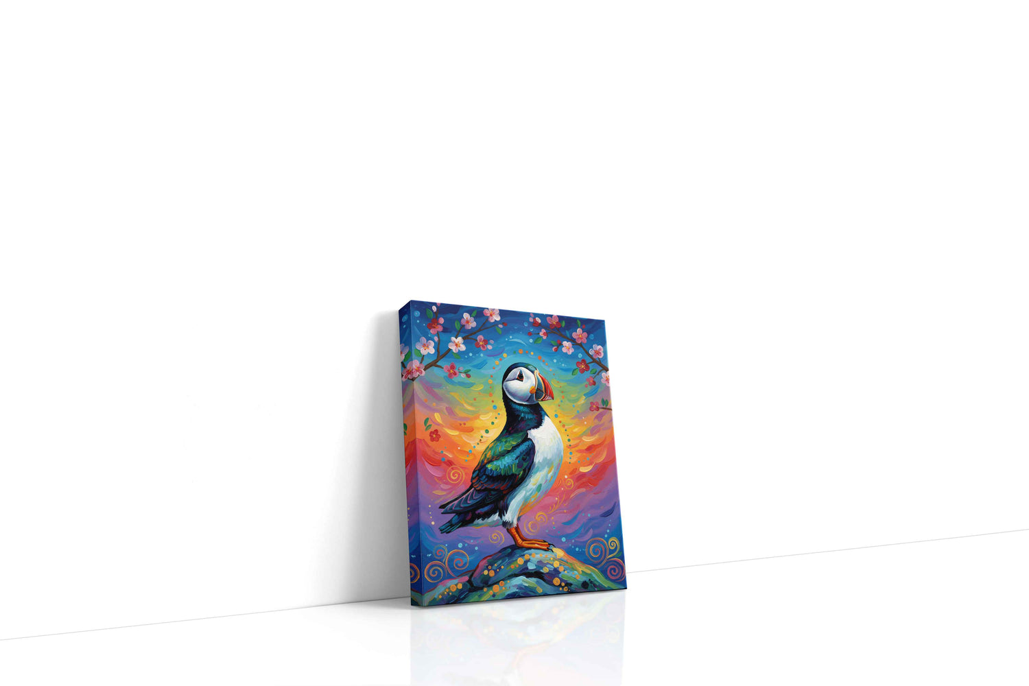 Puffin's Twilight Reverie birds canvas print, gallery-wrapped, ready to hang