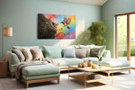 Rainbow Harmony – birds canvas wall art, gallery-wrapped, ready to hang