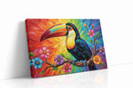Rainbow Harmony Toucan birds canvas print, gallery-wrapped, ready to hang