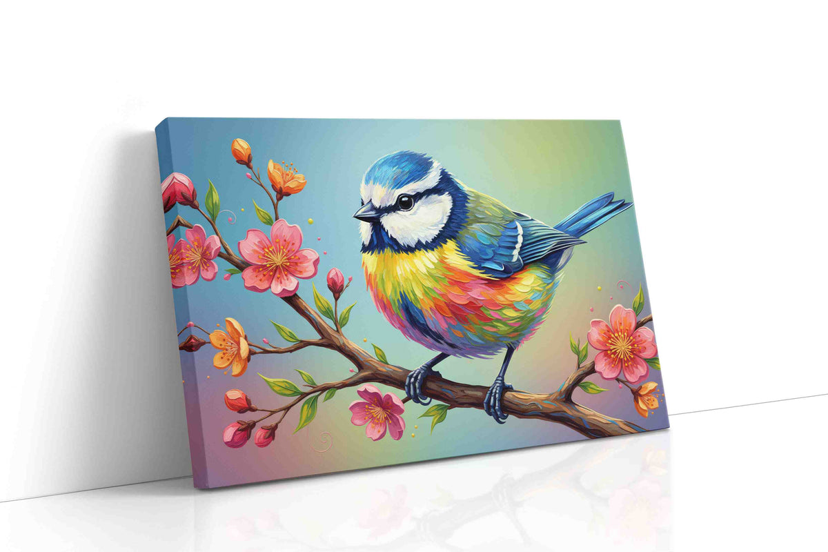 Rainbow Plumage Symphony birds canvas print gallery-wrapped landscape canvas studio shot