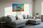 Rainbow Serenade – birds canvas wall art, gallery-wrapped, ready to hang