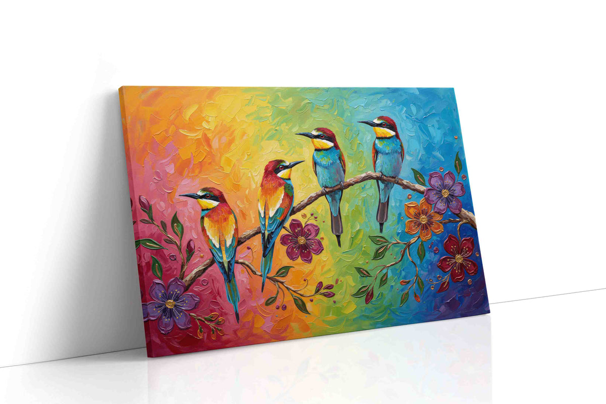 Rainbow Serenade II birds canvas print, gallery-wrapped, ready to hang