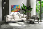 Rainbow Songbird Symphony birds canvas print, on wall, lifestyle preview