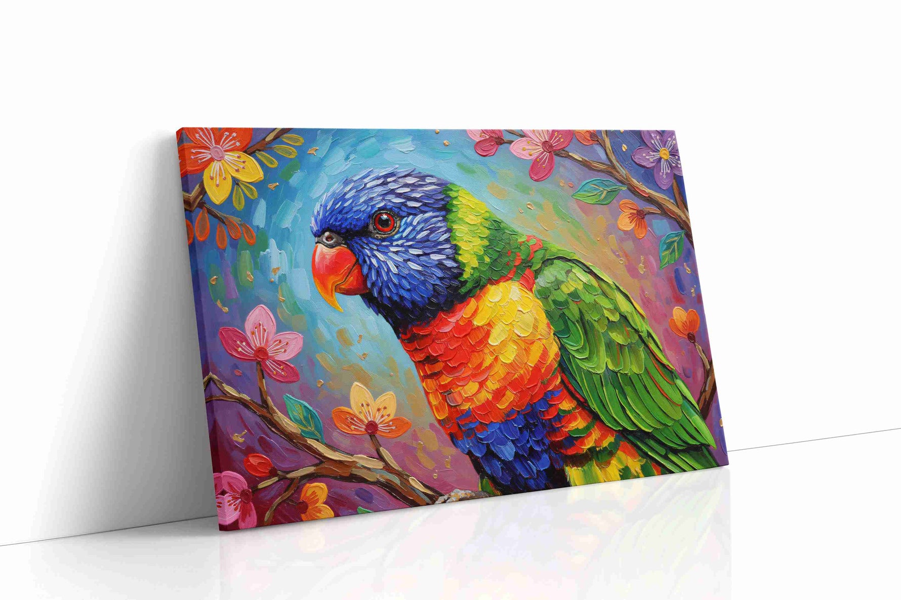 Rainbow Whispers birds canvas print gallery-wrapped landscape canvas studio shot