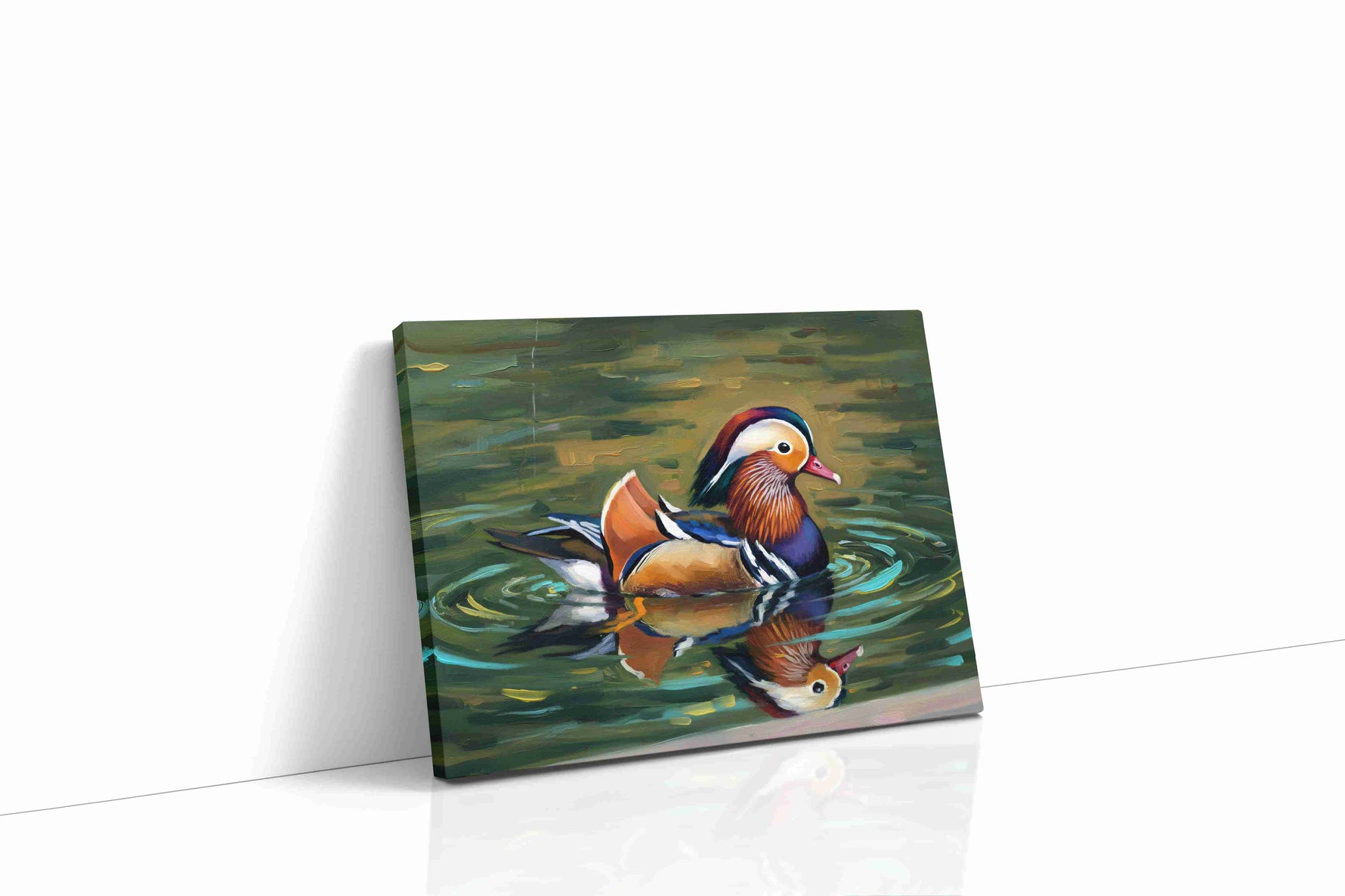 Serenity of the Mandarin Lake birds canvas print, gallery-wrapped, ready to hang