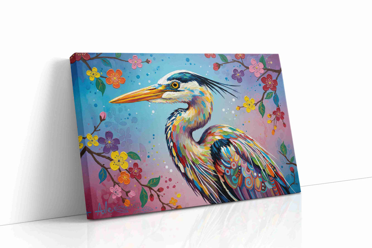 Spectrum of the Heron birds canvas print gallery-wrapped landscape canvas studio shot