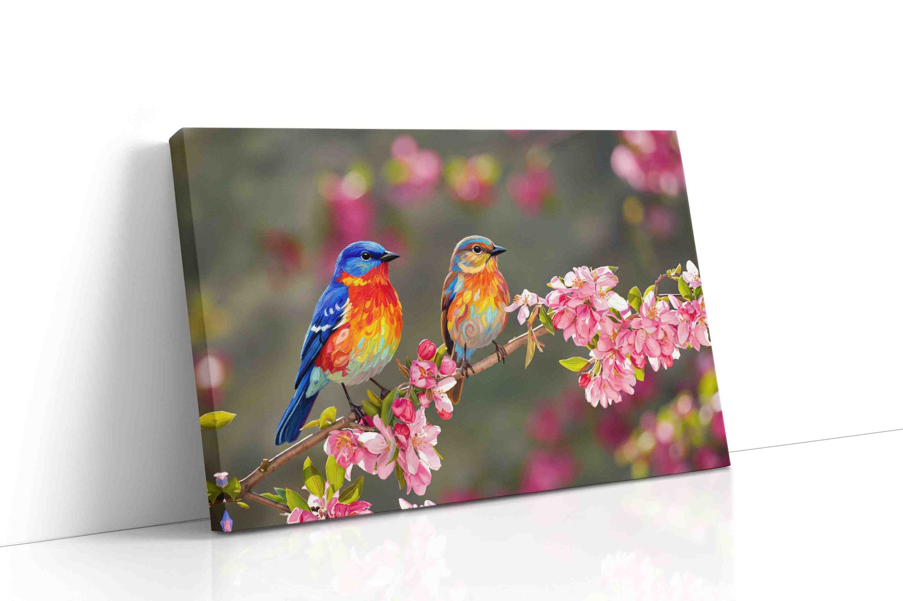Symphony of Spring Colors birds canvas print gallery-wrapped landscape canvas studio shot